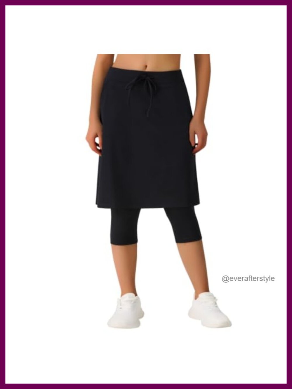 Skirted Leggings Womens Athletic Skirt Knee Length Pockets Nylon Spandex